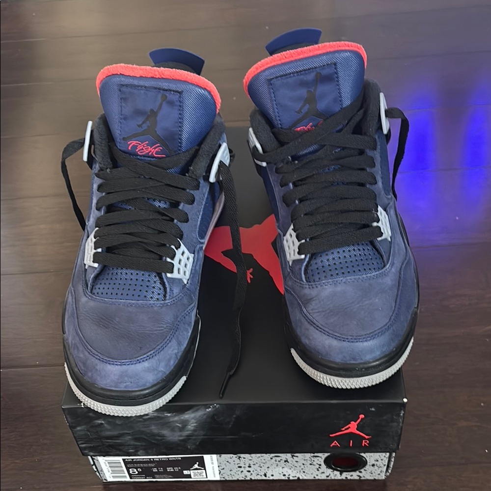 Jordan Blue and Red Sneakers with Iconic Design